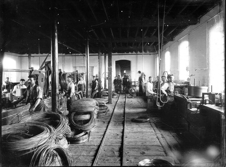 A picture of a Warrington wire making factory