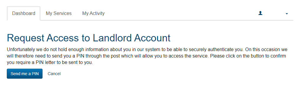 Landlord Account - Not enough information