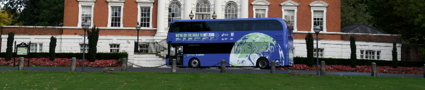 Zero emissions bus outside Warrington Town Hall