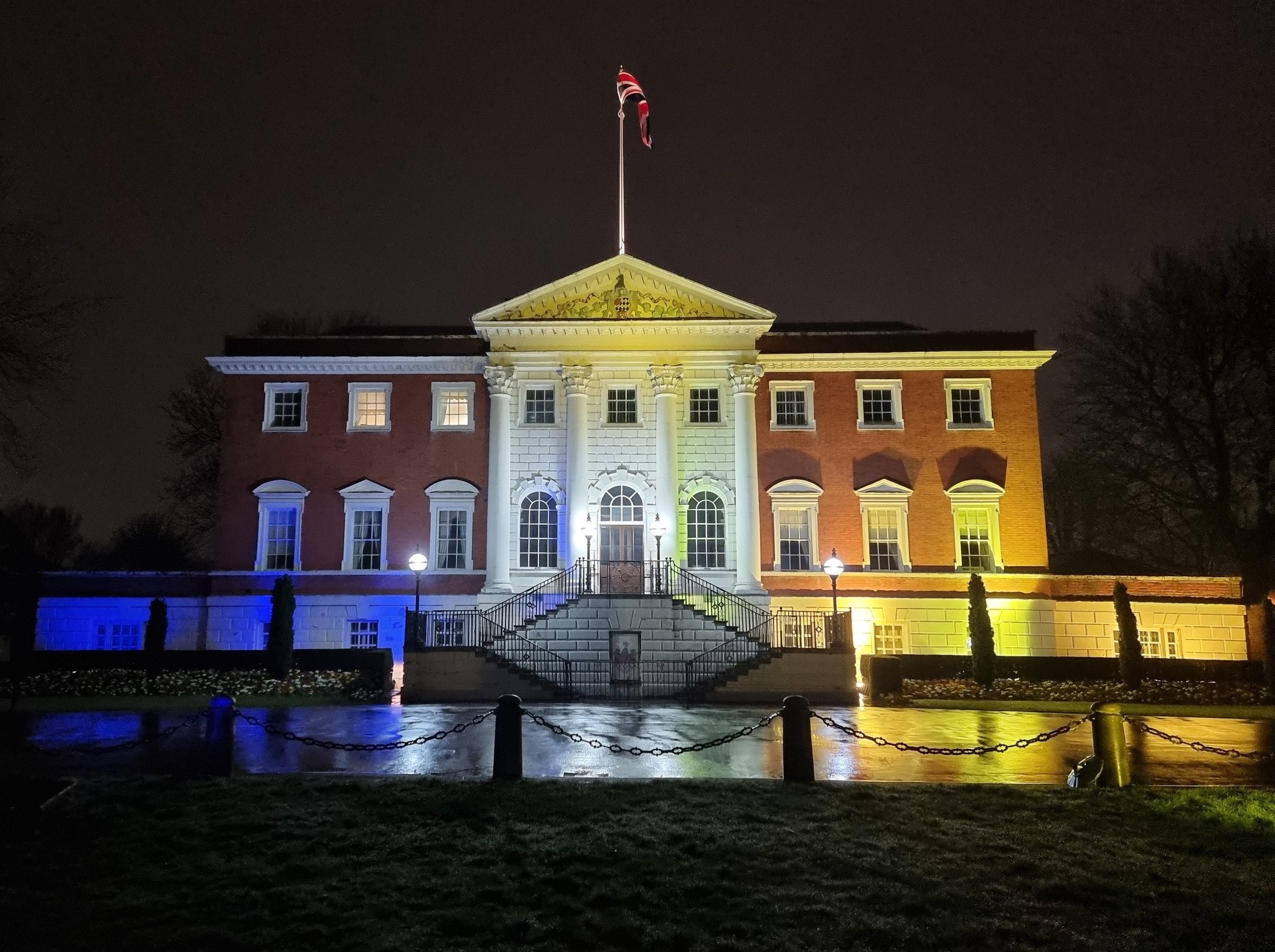 Town Hall lit up for Ukraine