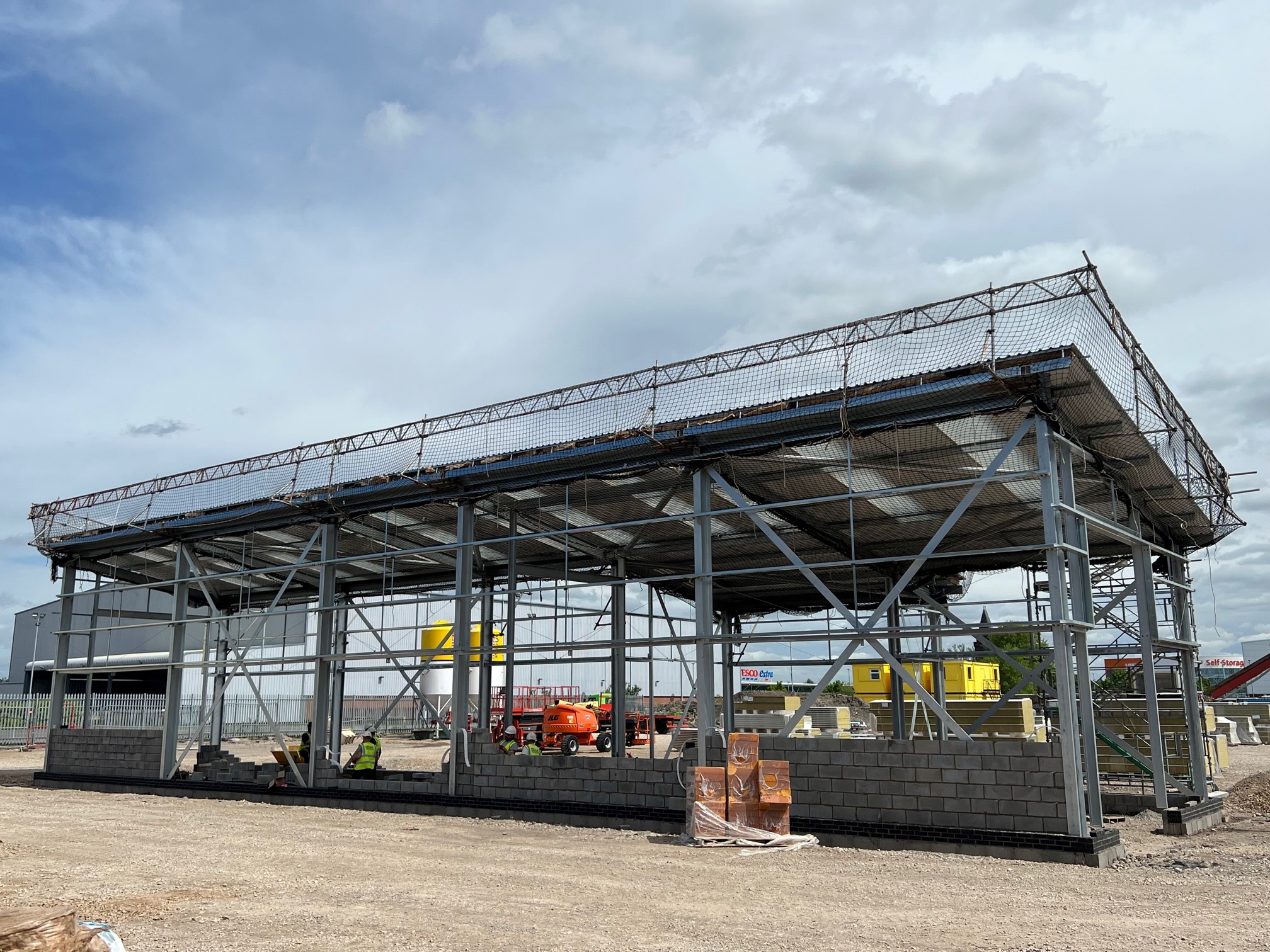 The electric bus depot structure, taken in May 2022