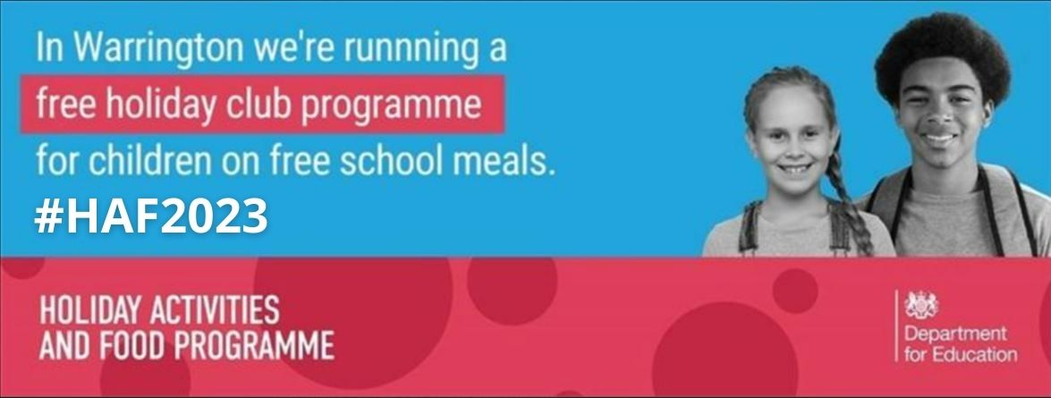 In Warrington we’re running a free holiday club programme for children on free school meals. #HAF2022