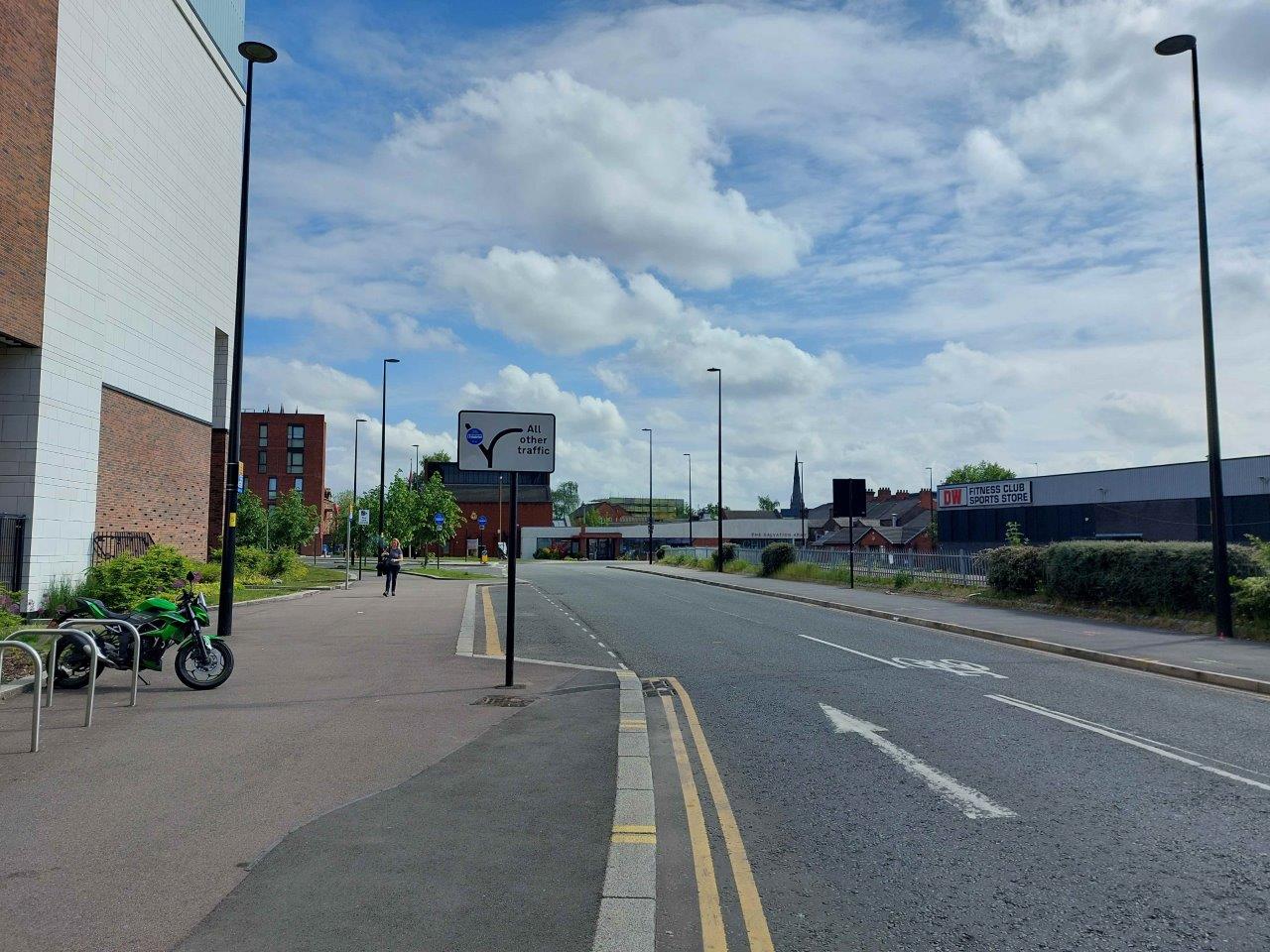 Academy Street bus lane - Signage when turning right from the Time Square multi-story car park