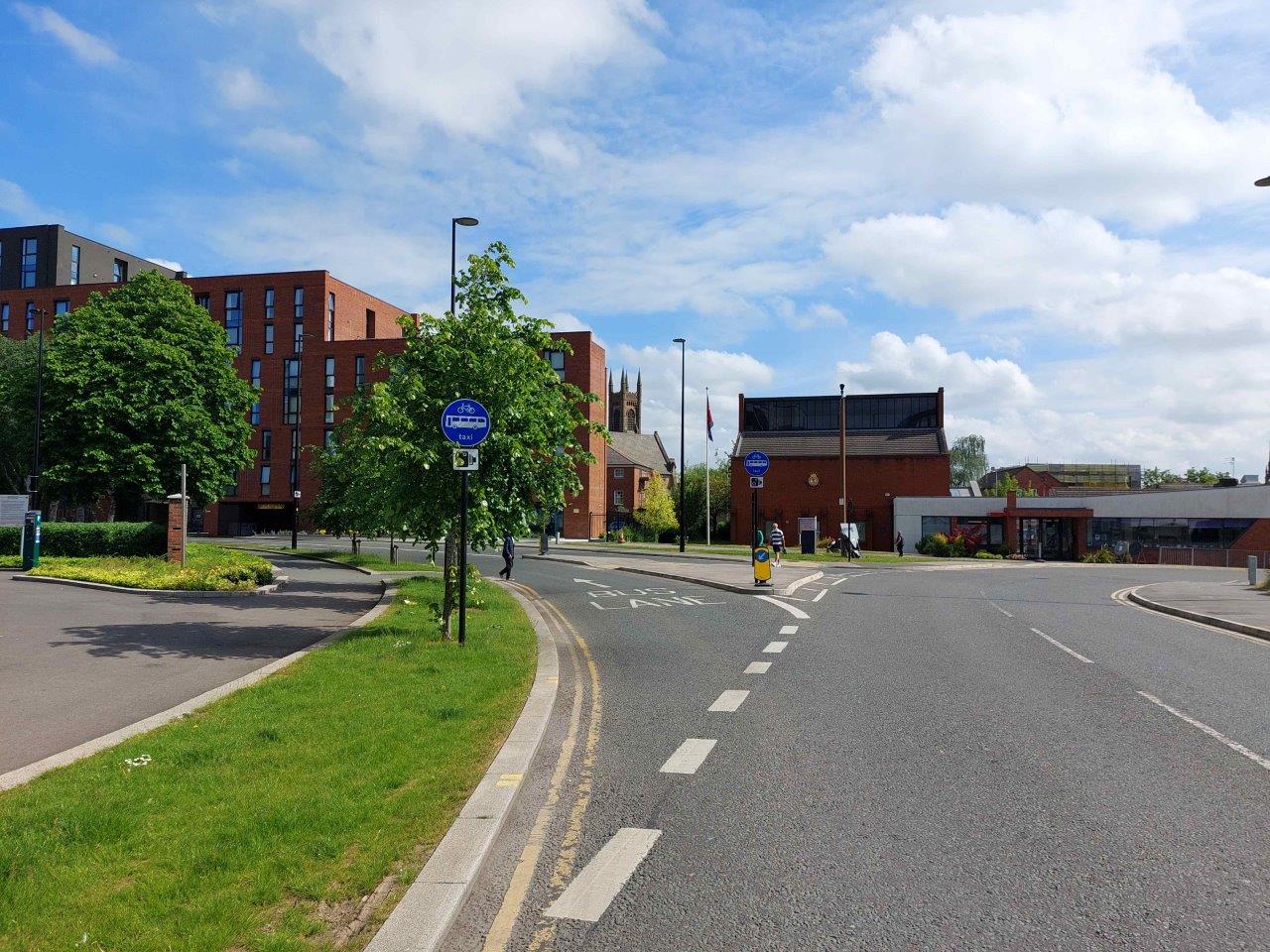 Academy Street bus lane -Bus lane entrance
