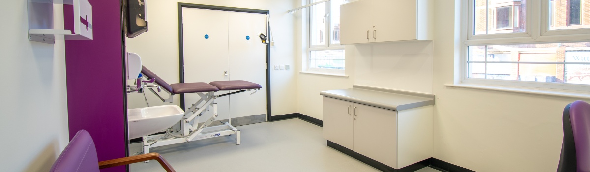 A photo of a clinical room at the Living Well Hub