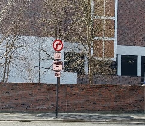 Academy Street Bus Lane - from Roebuck Plaza