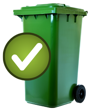 Green bin with green tick