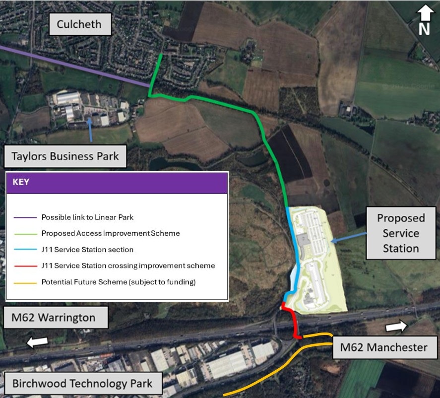 Map of proposed improvements for the Culcheth area