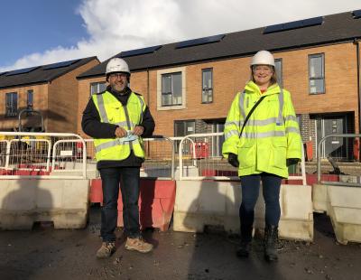 Cathy Mitchell on site at new housing development