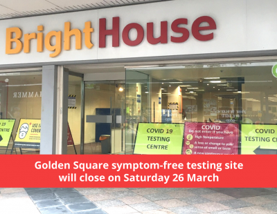 Photo of the symptom-free testing site at Golden Square.