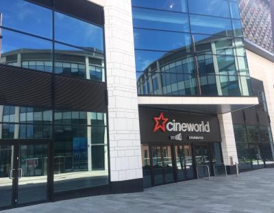 Image of the Cineworld building in Time Square, Warrington town centre.