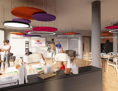 Artist's impression of the interior of the new Living Well Hub.