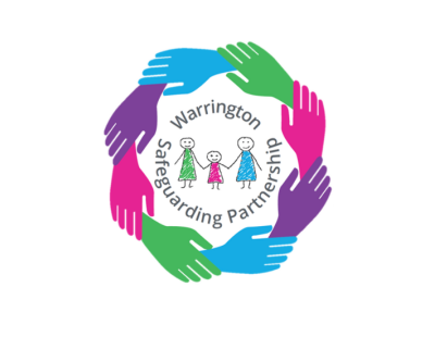 The WSP logo which features icons of hands in a circle with a cartoon family of three in the centre